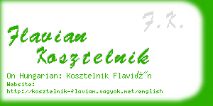 flavian kosztelnik business card